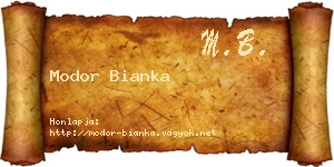 Modor Bianka névjegykártya